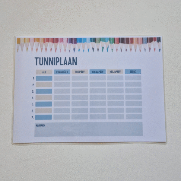 Lamineeritud tunniplaan "Pliiatsid #1" - Image 2