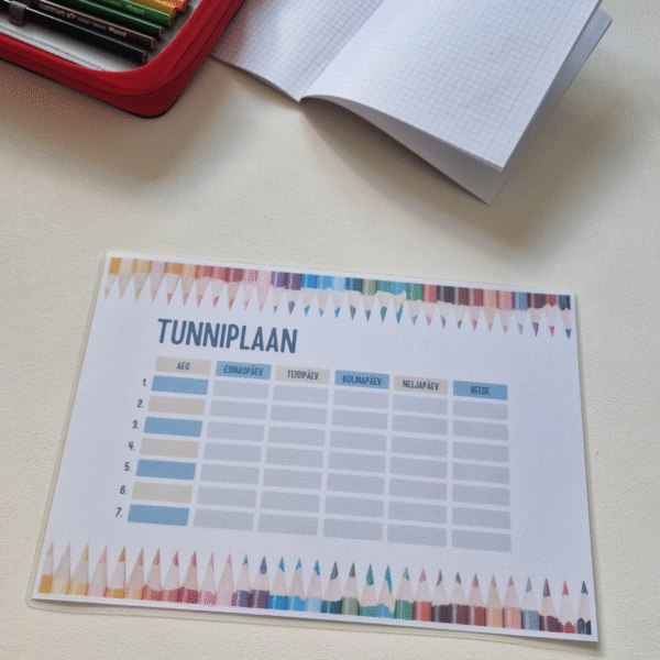 lamineeritud tunniplaan