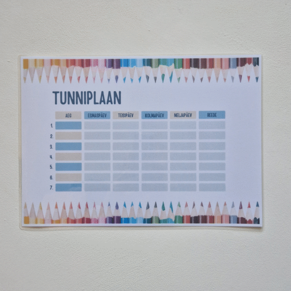 Lamineeritud tunniplaan "Pliiatsid #2" - Image 2